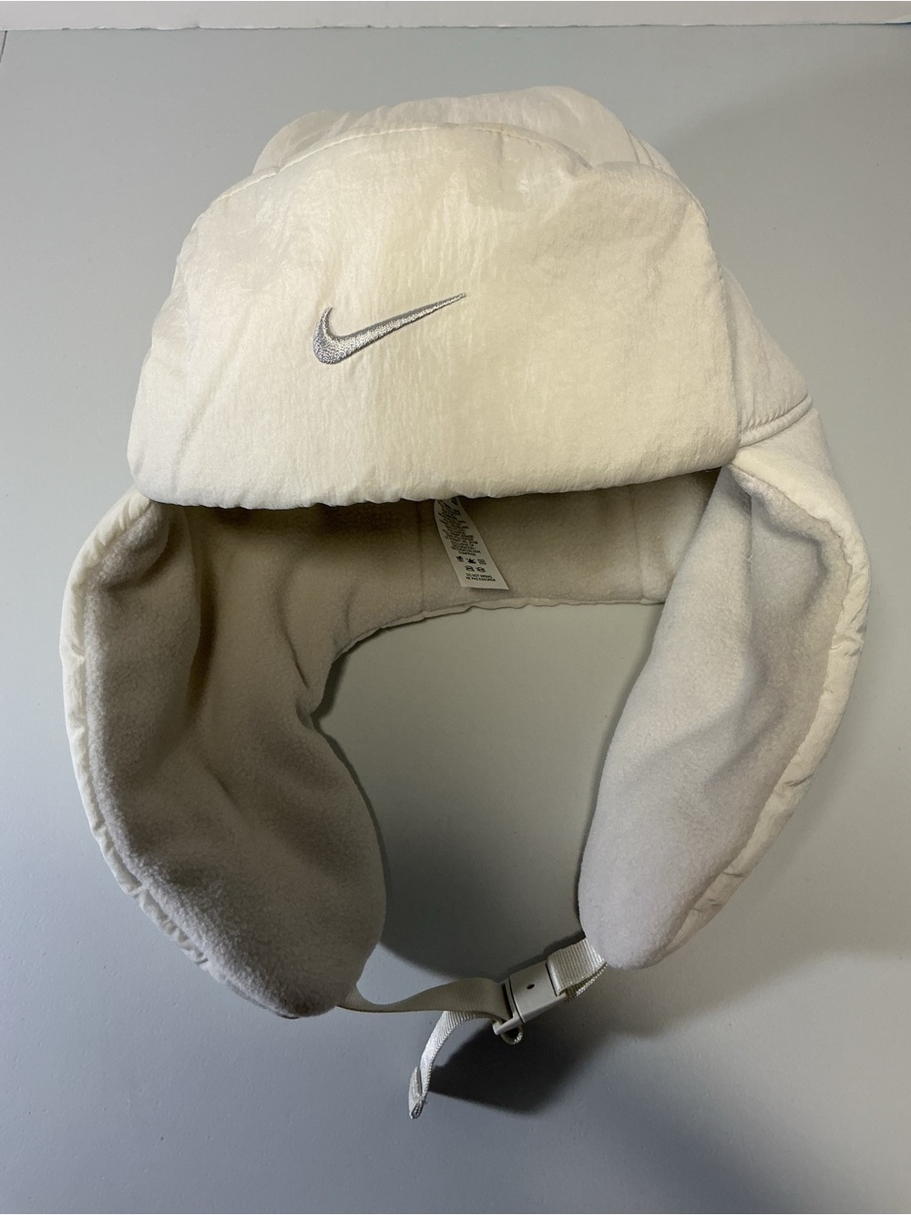 Nike White Fleece Trapper Hat